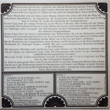 Krunoslav Cigoj - Der Welt Jüngster Operntenor • 12" Vinyl LP • EX - Labyrinth Music