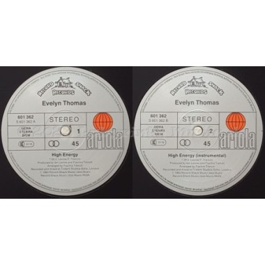 Evelyn Thomas - High Energy • 12" Vinyl Maxi - Labyrinth Music