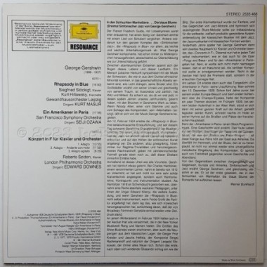 George Gershwin - Rhapsody In Blue · Ein Amerikaner In Paris · Klavierkonzert In F • 12" Vinyl LP • NM - Labyrinth Music