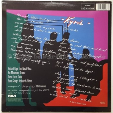 Mr. Mister - Kyrie • 12" Vinyl Maxi - Labyrinth Music