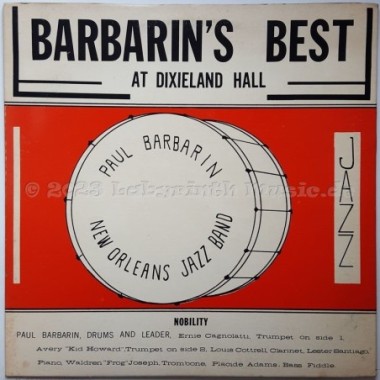 Paul Barbarin And His Jazz Band - Barbarin's Best At Dixieland Hall • 12" Vinyl LP • EX - Labyrinth Music