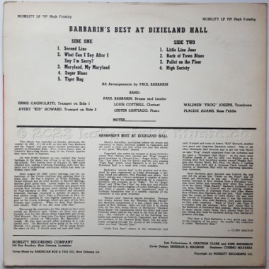 Paul Barbarin And His Jazz Band - Barbarin's Best At Dixieland Hall • 12" Vinyl LP • EX - Labyrinth Music