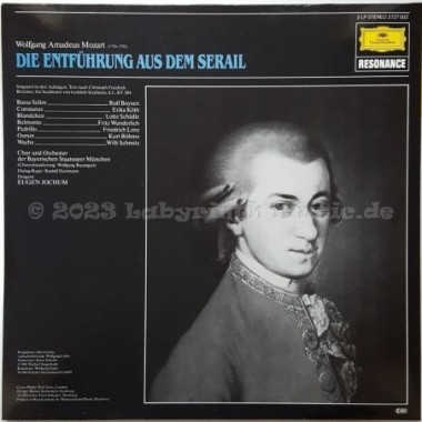 Wolfgang Amadeus Mozart - Die Entführung Aus Dem Serail • 12" Vinyl LP • NM - Labyrinth Music