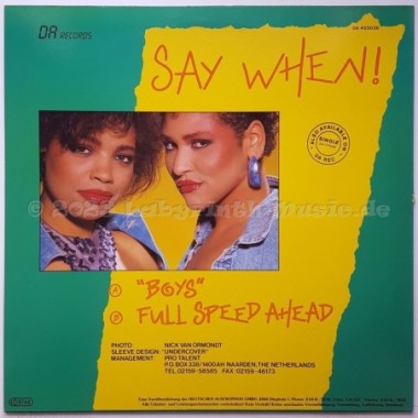 Say When! - Boys • 12" Vinyl Maxi • EX - Labyrinth Music