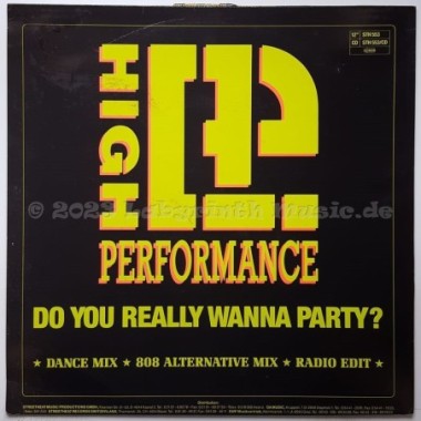 High Performance - Do You Really Wanna Party • 12" Vinyl Maxi • MINT - Labyrinth Music