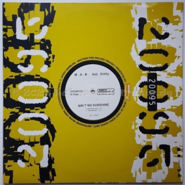 M.A.B. Feat. Entity - Ain't No Sunshine • 12" Vinyl Maxi • NM - Labyrinth Music