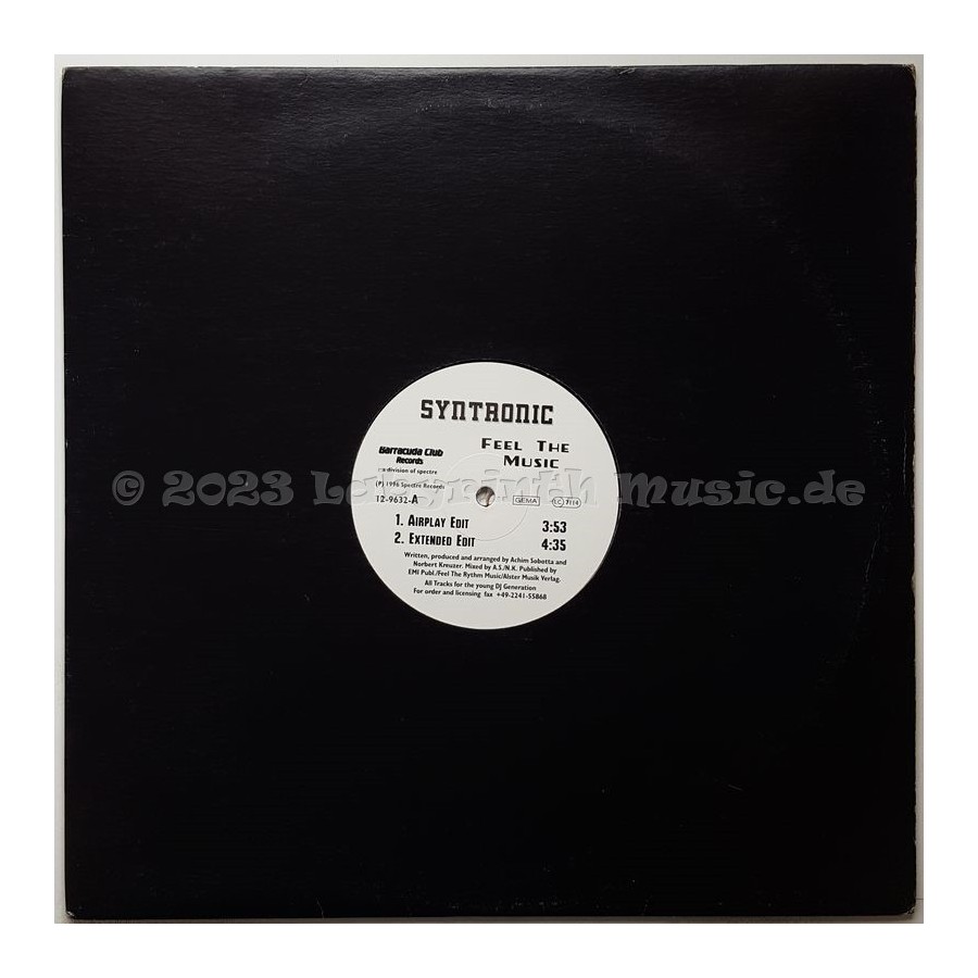Syntronic - Feel The Music • 12" Vinyl Maxi - Labyrinth Music