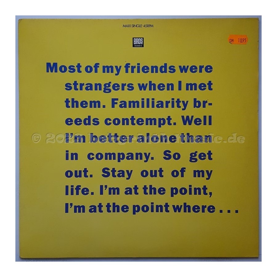 Bros - I Quit • 12" Vinyl Maxi • EX - Labyrinth Music