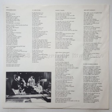 Klaus Hoffmann - Veränderungen • 12" Vinyl LP - Labyrinth Music