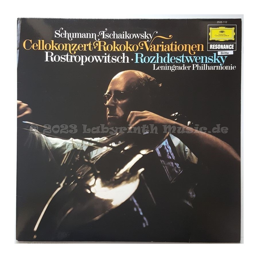 Robert Schumann / Pyotr Ilyich Tchaikovsky - Cellokonzert · Rokoko-Variationen • 12" Vinyl LP • MINT - Labyrinth Music