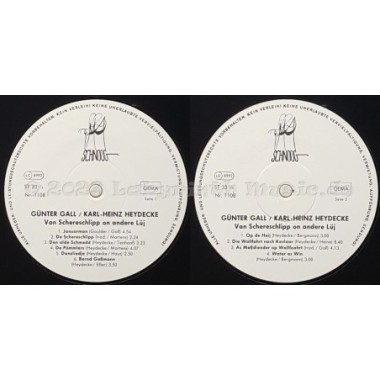 Günter Gall • Karl-Heinz Heydecke - Van Schereschlipp On Andere Lüj • Lieder Und Texte Vom Niederrhein • 12" Vinyl LP • NM - Lab