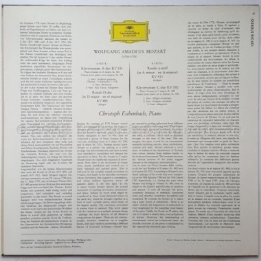 Wolfgang Amadeus Mozart - Sonaten A-Dur KV 331 • C-Dur KV 330 / Rondo D-Dur KV 485 • A-Moll KV 511 • 12" Vinyl LP • MINT - Labyr