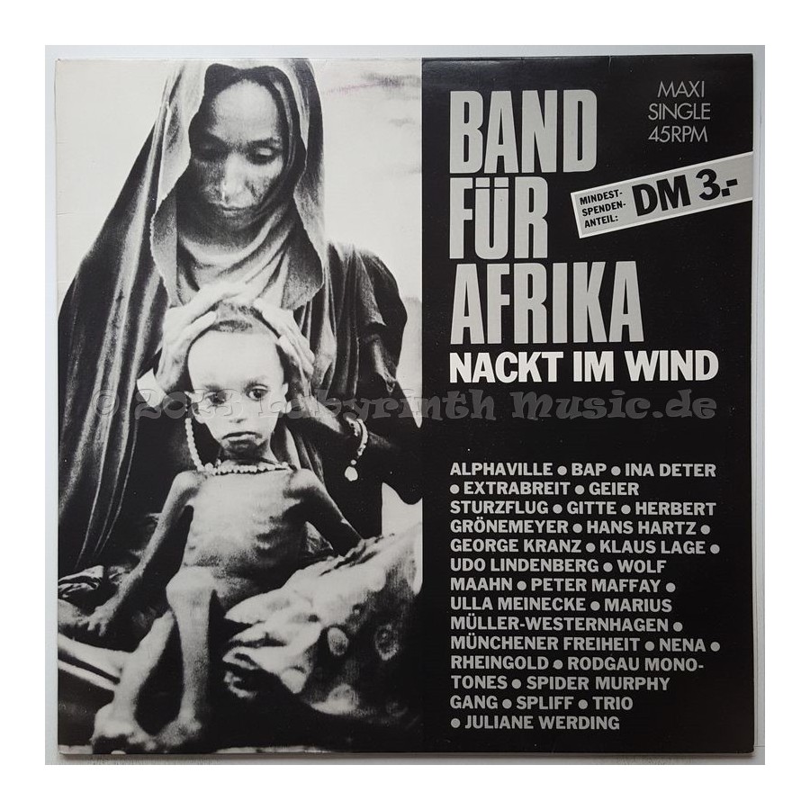 Band Für Afrika - Nackt Im Wind • 12" Vinyl Maxi • EX - Labyrinth Music