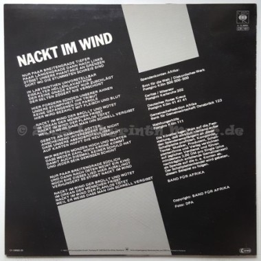 Band Für Afrika - Nackt Im Wind • 12" Vinyl Maxi • EX - Labyrinth Music