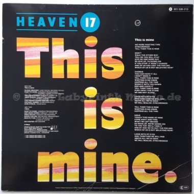 Heaven 17 - This Is Mine • 12" Vinyl Maxi - Labyrinth Music