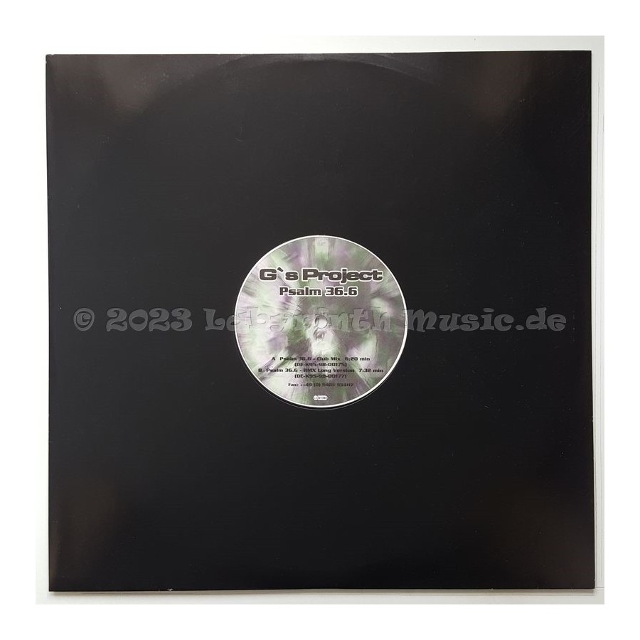 G'S Project - Psalm 36.6 • 12" Vinyl Maxi - Labyrinth Music
