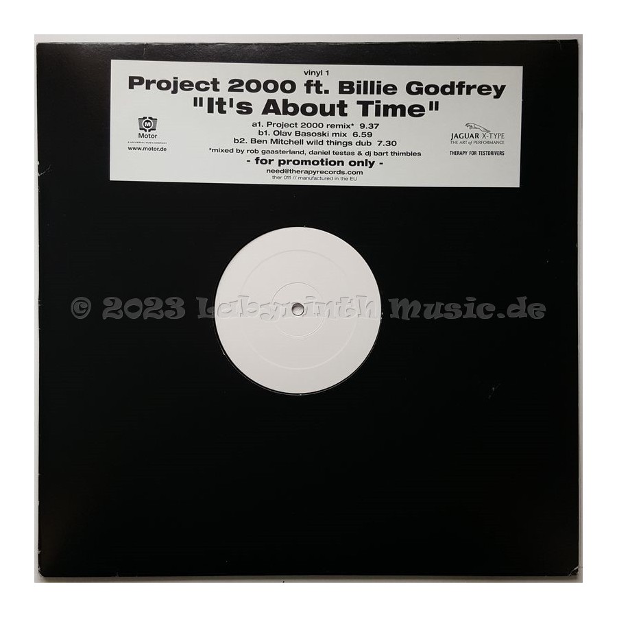 Project 2000 Feat. Billie Godfrey - It's About Time • 12" Vinyl Maxi • EX - Labyrinth Music