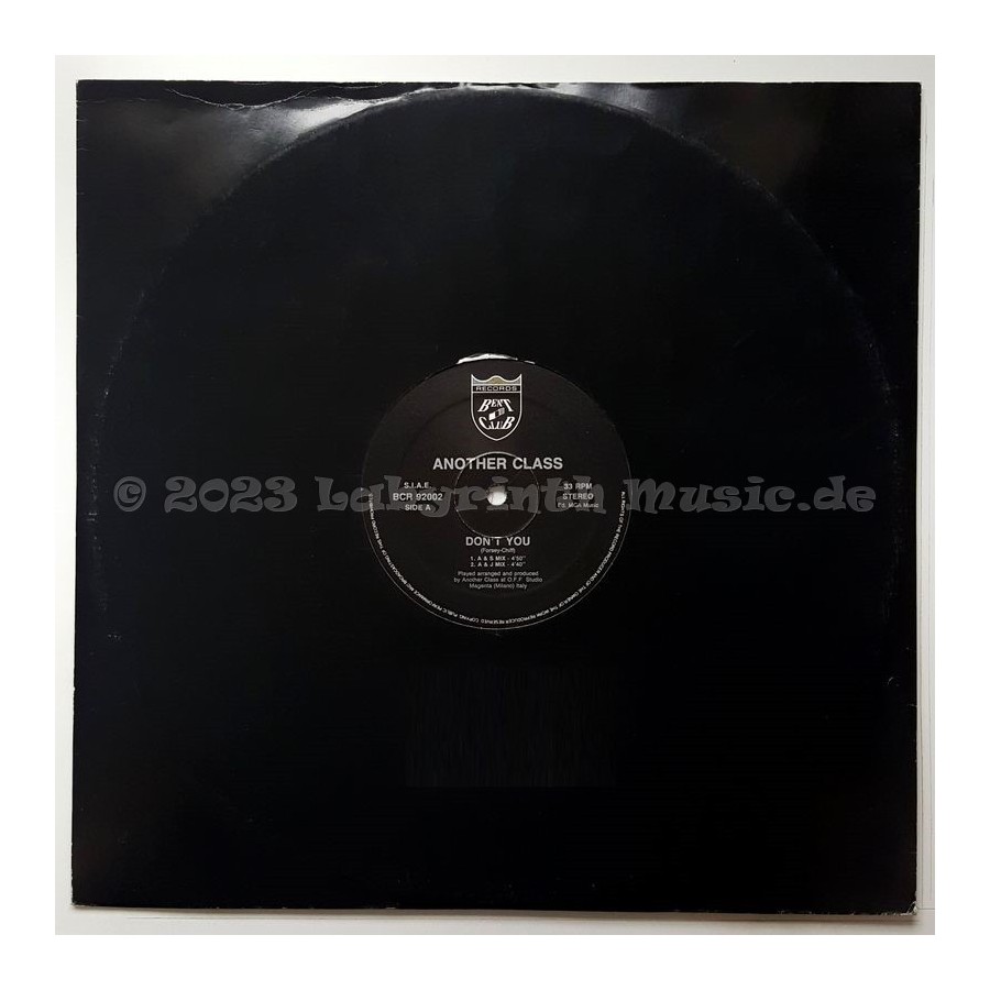 Another Class - Don't You • 12" Vinyl Maxi - Labyrinth Music