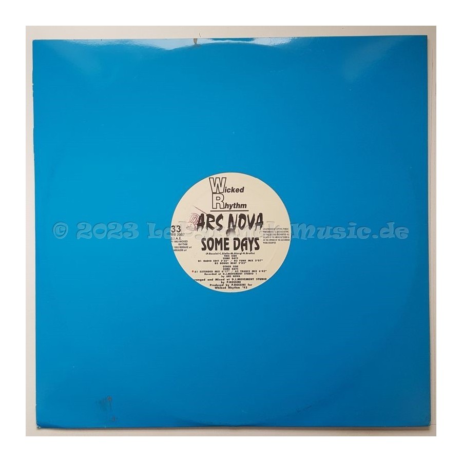 Ars Nova - Some Days • 12" Vinyl Maxi - Labyrinth Music