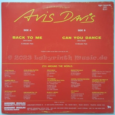 Avis Davis - Back To Me • 12" Vinyl Maxi - Labyrinth Music