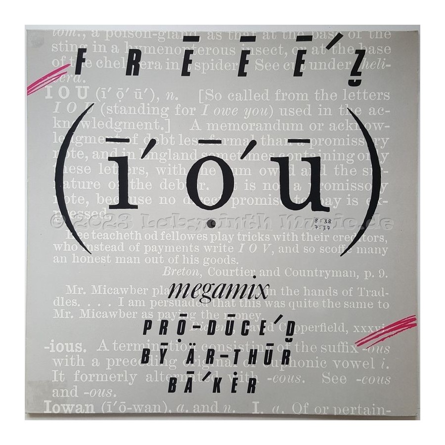 Freeez - I.O.U. • 12" Vinyl Maxi • NM - Labyrinth Music