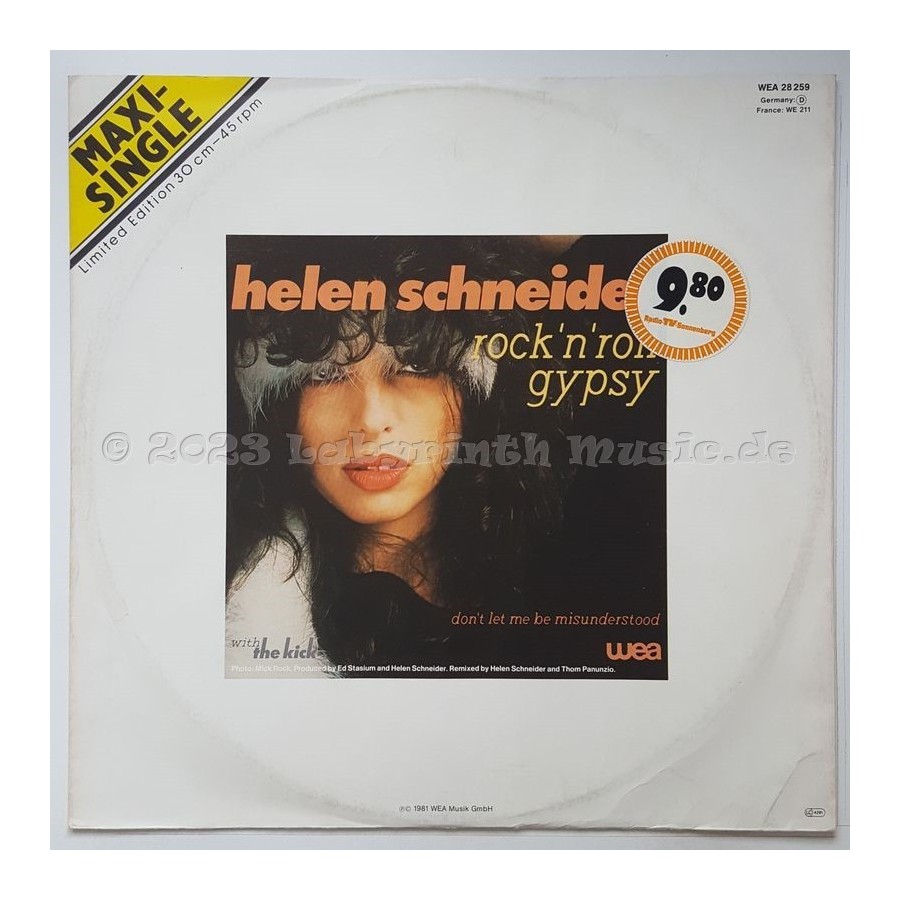Helen Schneider - Rock 'n' Roll Gypsy • 12" Vinyl Maxi • EX - Labyrinth Music