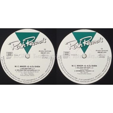 M.C. Miker G. & Deejay Sven - Holiday Rap • 12" Vinyl Maxi • EX - Labyrinth Music