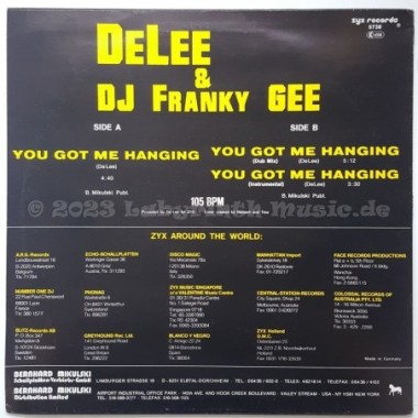 De Lee & Franky Gee - You Got Me Hanging • 12" Vinyl Maxi - Labyrinth Music