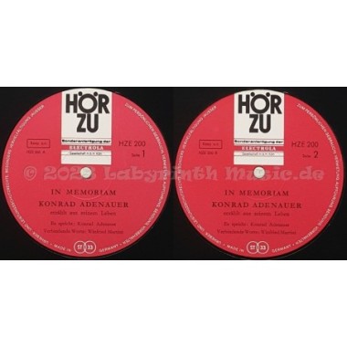Konrad Adenauer - In Memoriam Konrad Adenauer Erzählt Aus Seinem Leben • 12" Vinyl LP • NM - Labyrinth Music