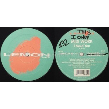 Midi Work - I Need You • 12" Vinyl Maxi • EX - Labyrinth Music