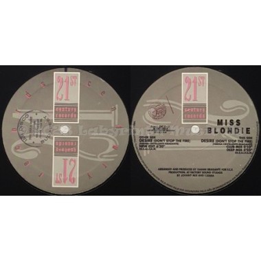 Miss Blondie - Desire (Don't Stop The Fire) • 12" Vinyl Maxi - Labyrinth Music