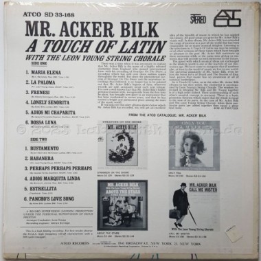 Mr. Acker Bilk • Leon Young String Chorale - A Touch Of Latin • 12" Vinyl LP • NM - Labyrinth Music