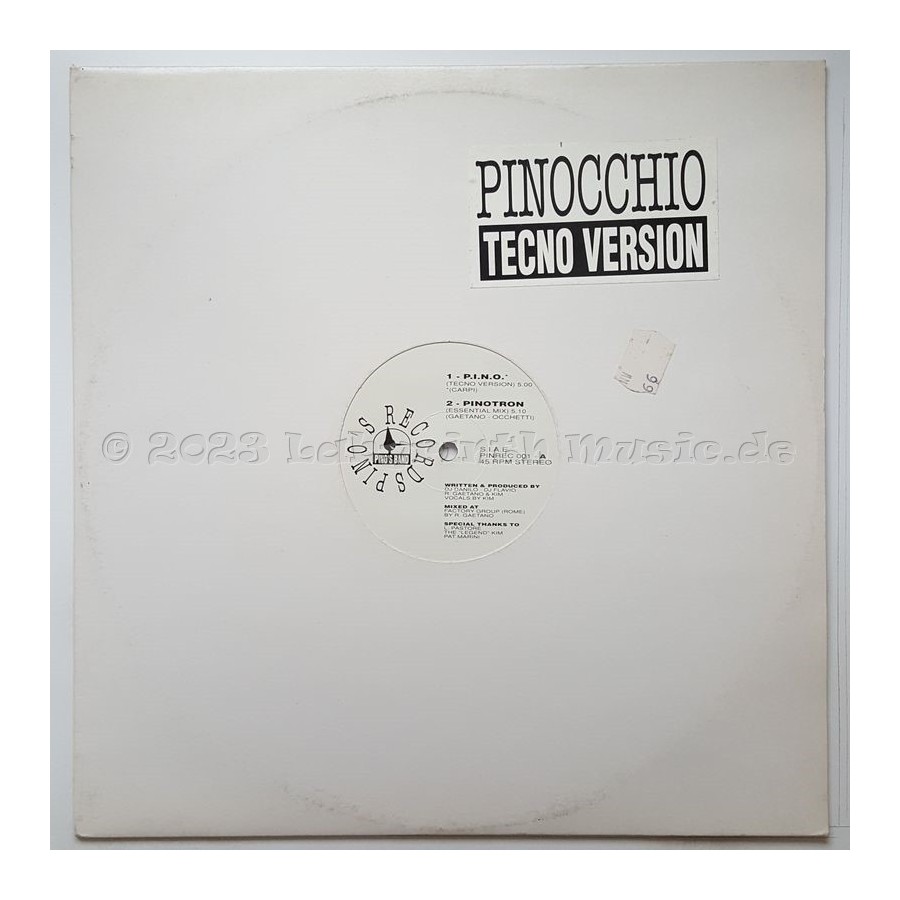 Pino's Band - Pinocchio • Tecno Version • 12" Vinyl Maxi - Labyrinth Music