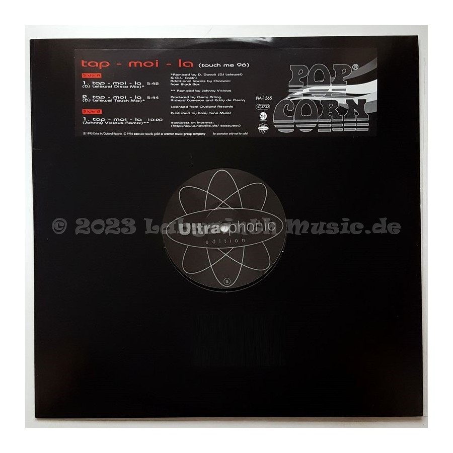 Popcorn - Tap-Moi-La • Touch Me '96 • 12" Vinyl Maxi • NM - Labyrinth Music