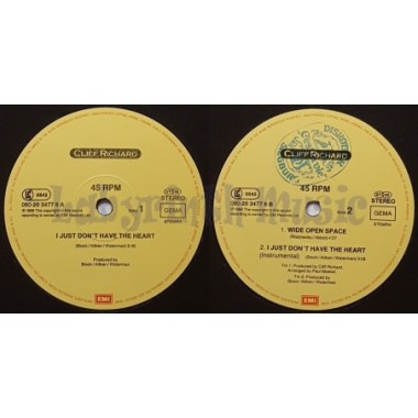Cliff Richard - I Just Don't Have The Heart • 12" Vinyl Maxi - Labyrinth Music