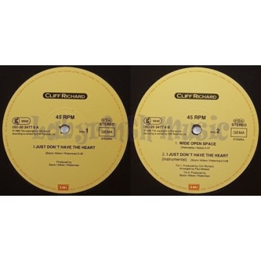 Cliff Richard - I Just Don't Have The Heart • 12" Vinyl Maxi • EX - Labyrinth Music