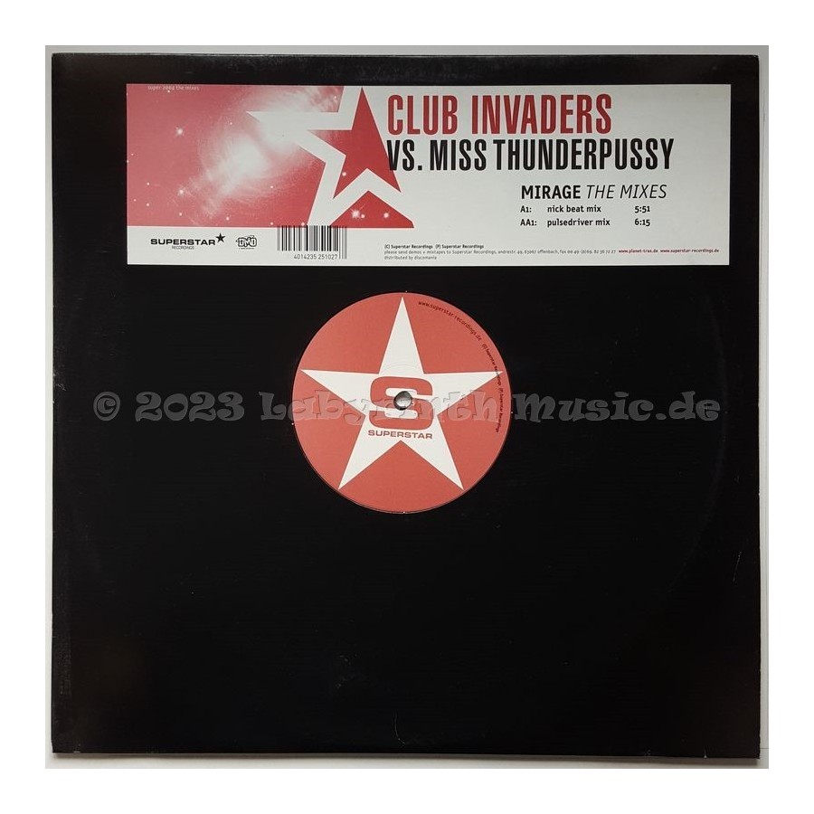 Club Invaders vs. Miss Thunderpussy - Mirage • The Mixes • 12" Vinyl Maxi • EX - Labyrinth Music