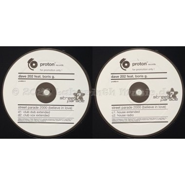 Dave 202 Feat. Boris G. - Street Parade 2000 (Believe In Love) • 12" Vinyl Maxi • EX - Labyrinth Music