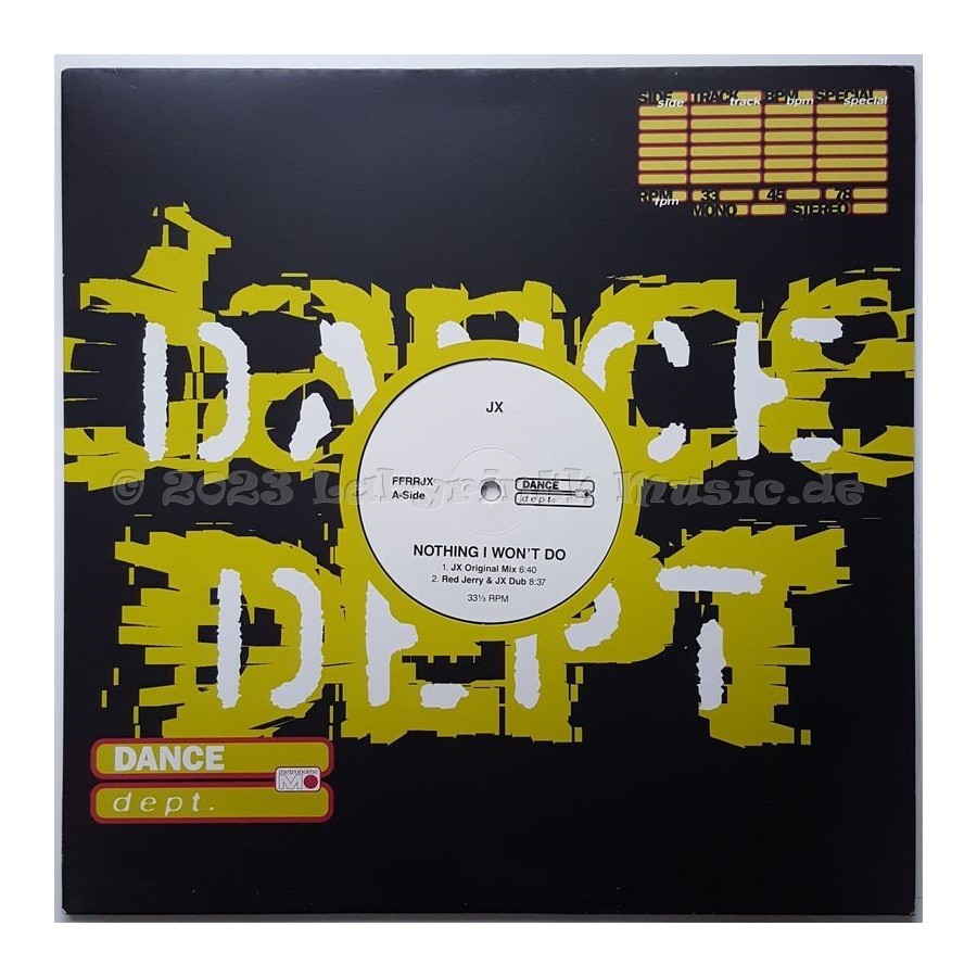 JX - There's Nothing I Won't Do • 12" Vinyl Maxi • EX - Labyrinth Music