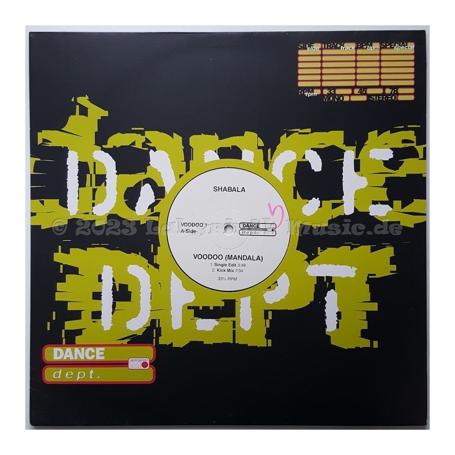 Shabala - Voodoo (Mandala) • 12" Vinyl Maxi - Labyrinth Music