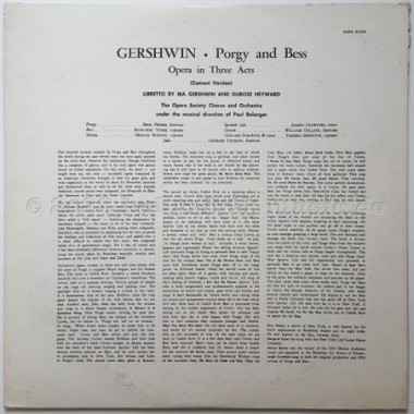 George Gershwin • The Opera Society Orchestra • Paul Belanger - Porgy And Bess • 12" Vinyl LP • EX - Labyrinth Music