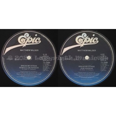 Matthew Wilder - Break My Stride • 12" Vinyl Maxi - Labyrinth Music