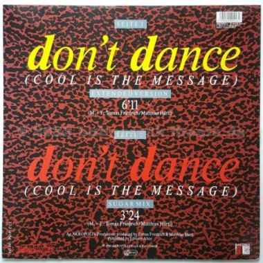 Sugar Brothers - Don't Dance (Cool Is The Message) • 12" Vinyl Maxi • EX - Labyrinth Music