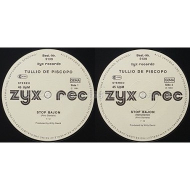 Tullio De Piscopo - Stop Bajon • 12" Vinyl Maxi • EX - Labyrinth Music