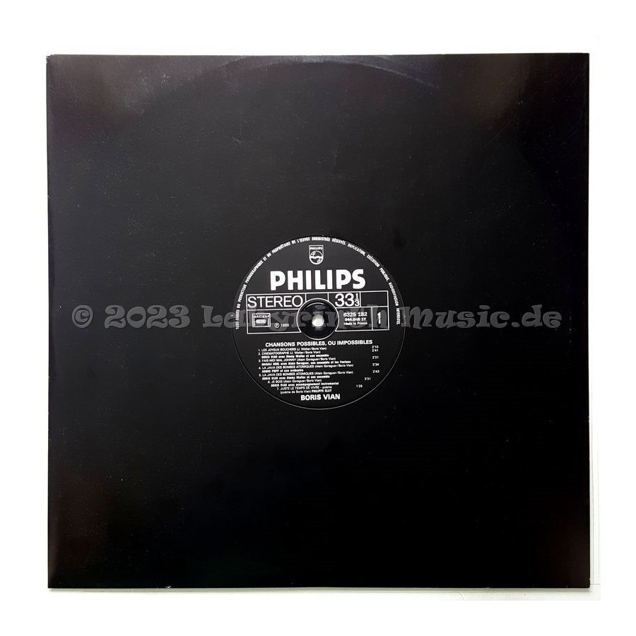 Boris Vian - Chansons Possibles • Ou Impossibles • 12" Vinyl LP - Labyrinth Music
