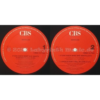 Bangles - If She Knew What She Wants • 12" Vinyl Maxi • NM - Labyrinth Music