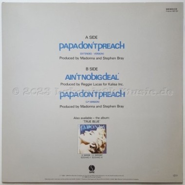 Madonna - Papa Don't Preach • Extended Version • 12" Vinyl Maxi • NM - Labyrinth Music
