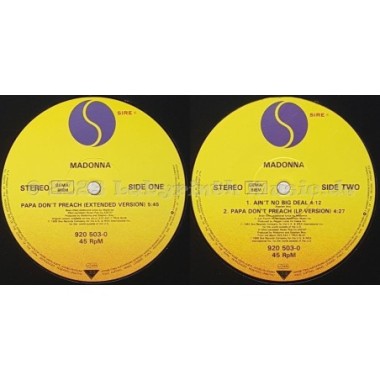 Madonna - Papa Don't Preach • Extended Version • 12" Vinyl Maxi • NM - Labyrinth Music