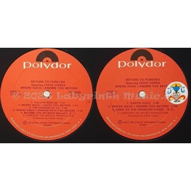 Return To Forever Feat. Chick Corea - Where Have I Known You Before • 12" Vinyl LP • EX - Labyrinth Music