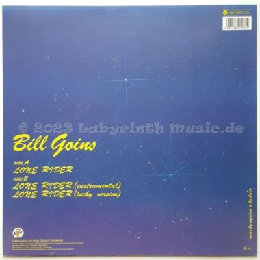 Bill Goins - Lonerider • 12" Vinyl Maxi • NM - Labyrinth Music